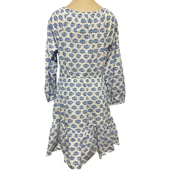 J. Crew Mini Dress Blue and White Floral Long Sleeve Dress - Picture 8 of 16